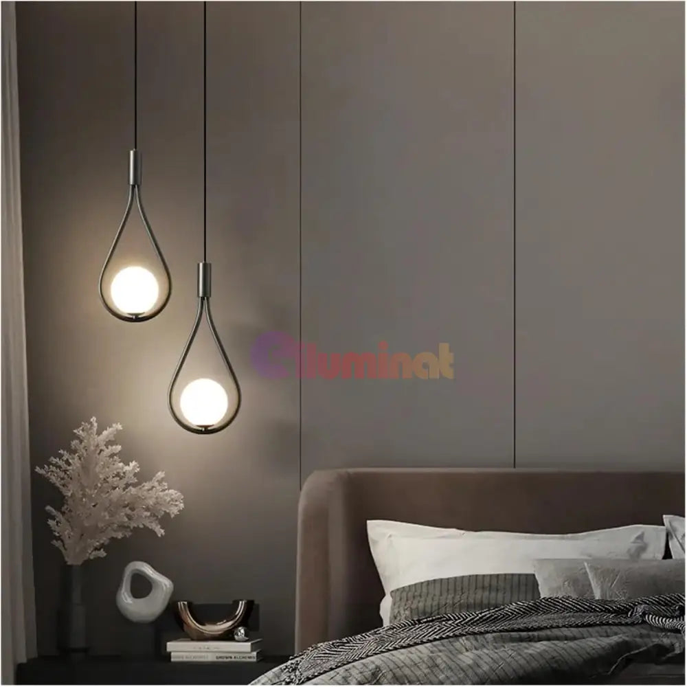 Lustra Abajur Mat Black Tears 2xE14 NEAGRA / ABAJUR Chandeliers