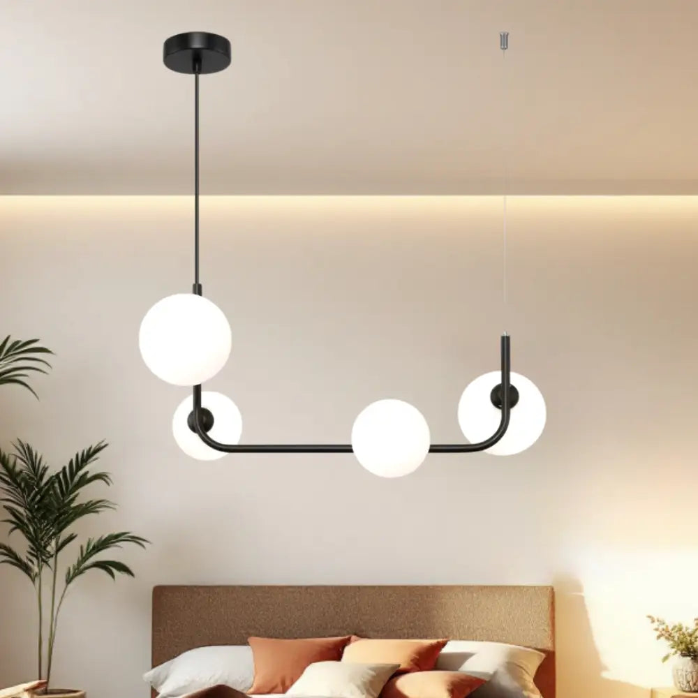 Lustra Abajur MAT BLACK Urban Orbit 4xE27 - 3001-4 NEAGRA / ABAJUR Chandeliers