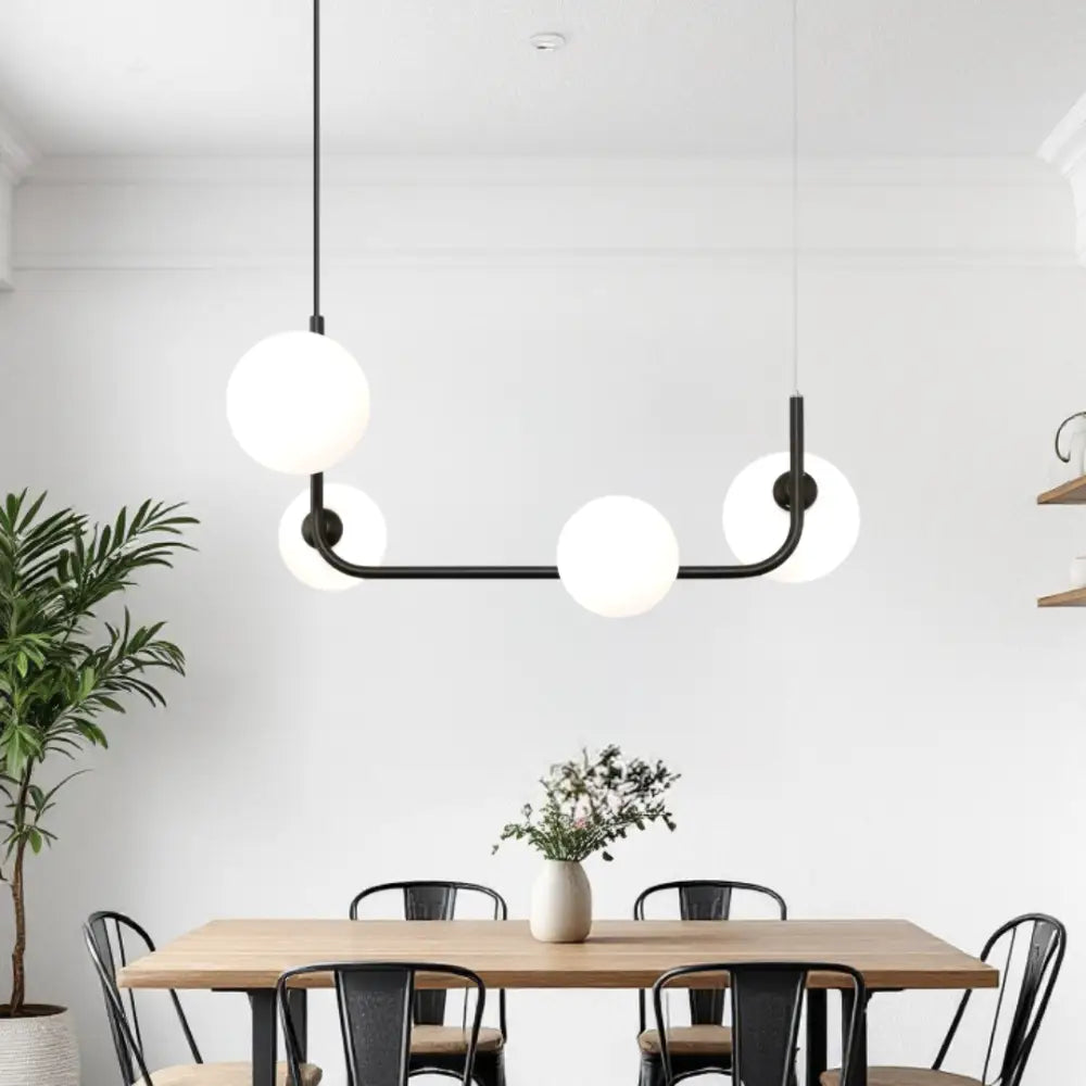 Lustra Abajur MAT BLACK Urban Orbit 4xE27 - 3001-4 NEAGRA / ABAJUR Chandeliers