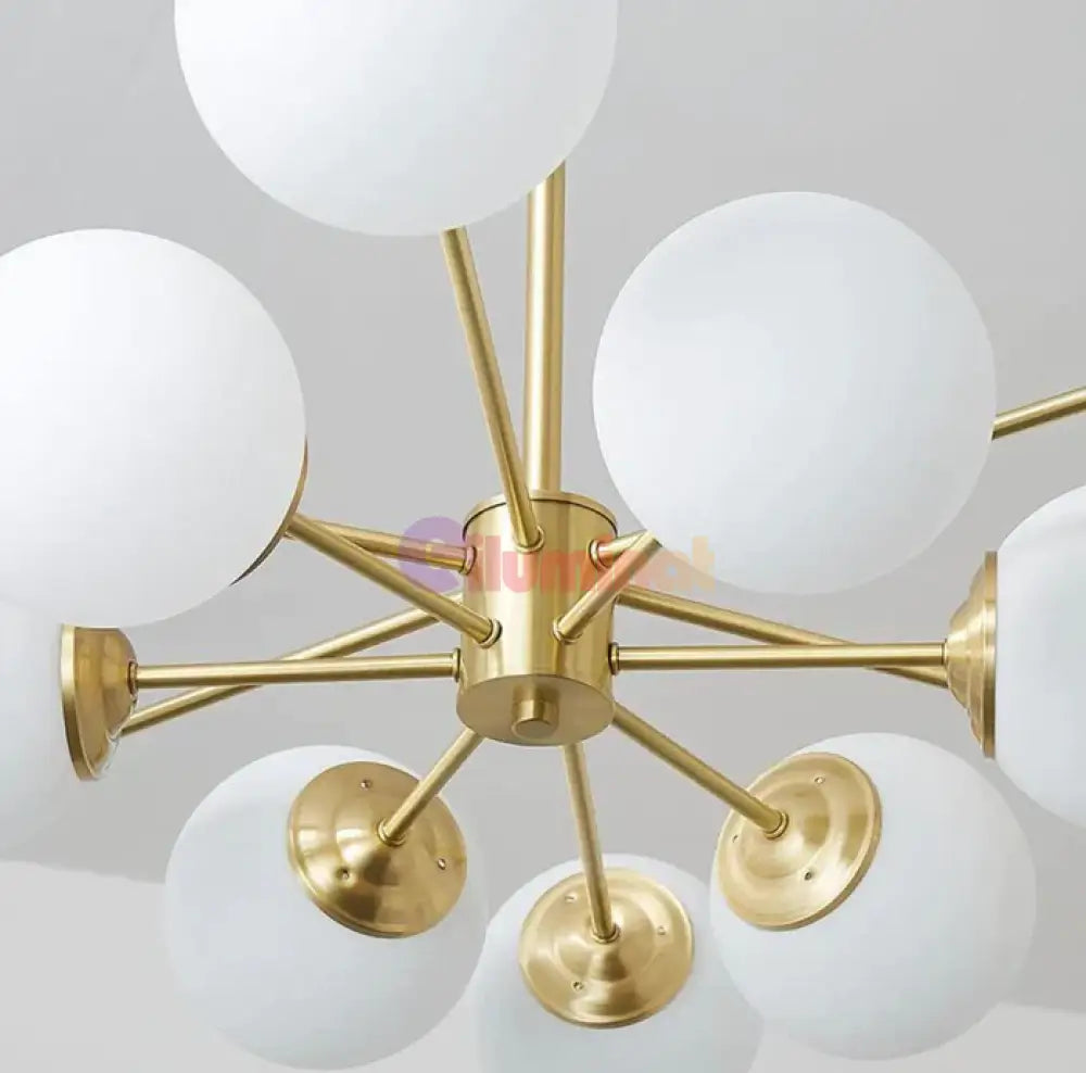 Lustra Abajur Mat Gold 12Xe27 Dx103/6 + 6 Chandeliers