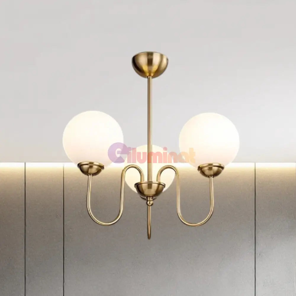 Lustra Abajur MAT GOLD 3XE27 DX2411-3 AURIE / ABAJUR Chandeliers