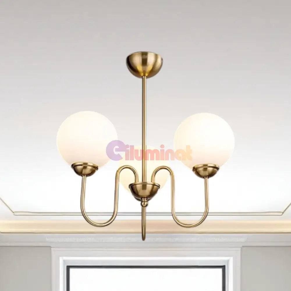 Lustra Abajur MAT GOLD 3XE27 DX2411-3 AURIE / ABAJUR Chandeliers