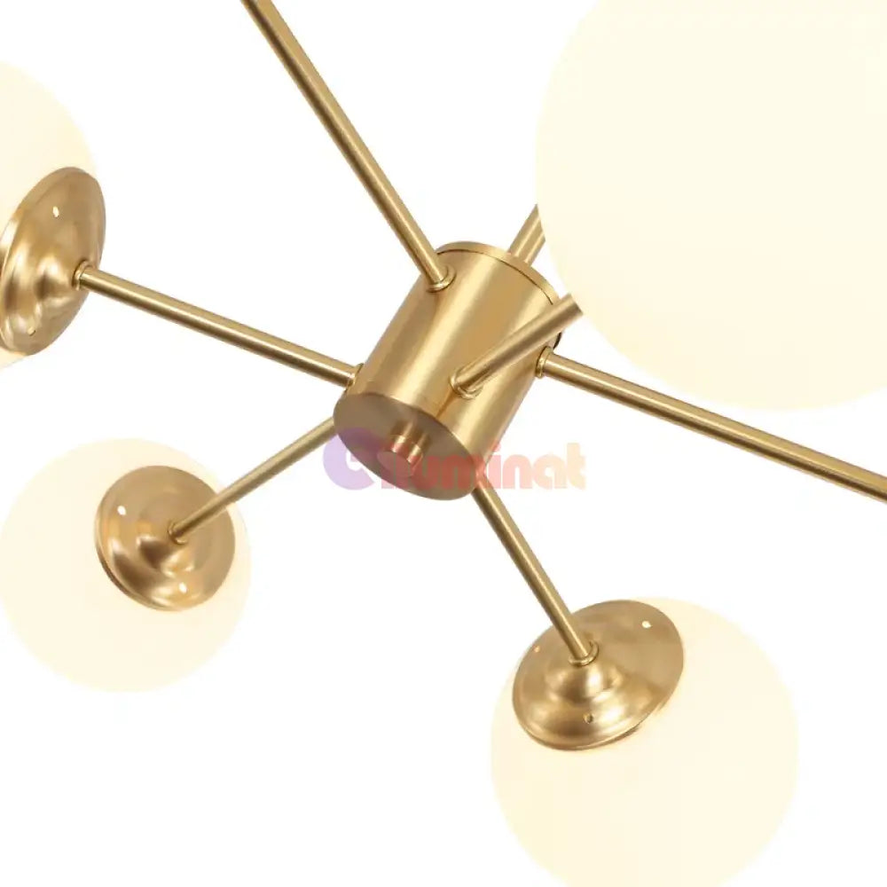 Lustra Abajur Mat Gold 6Xe27 Df201-3 + 3 Gd Chandeliers