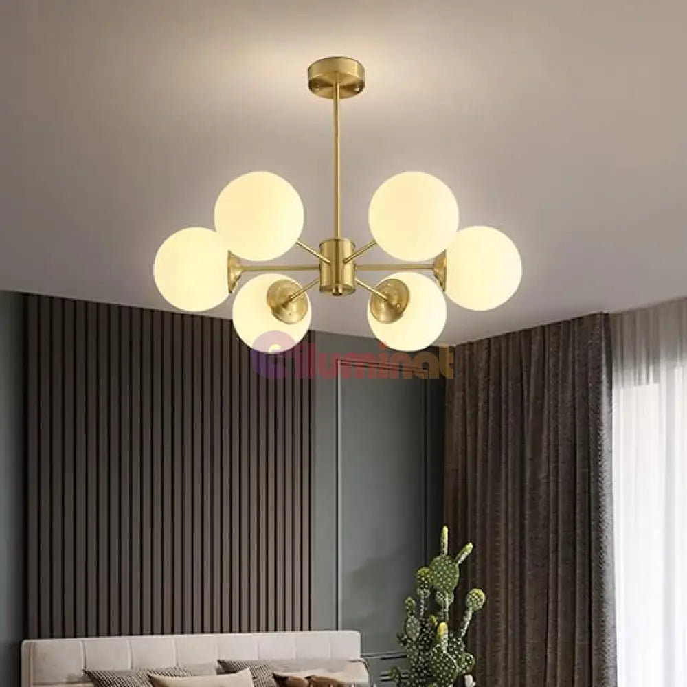 Lustra Abajur Mat Gold 6Xe27 Dx103/6 Chandeliers