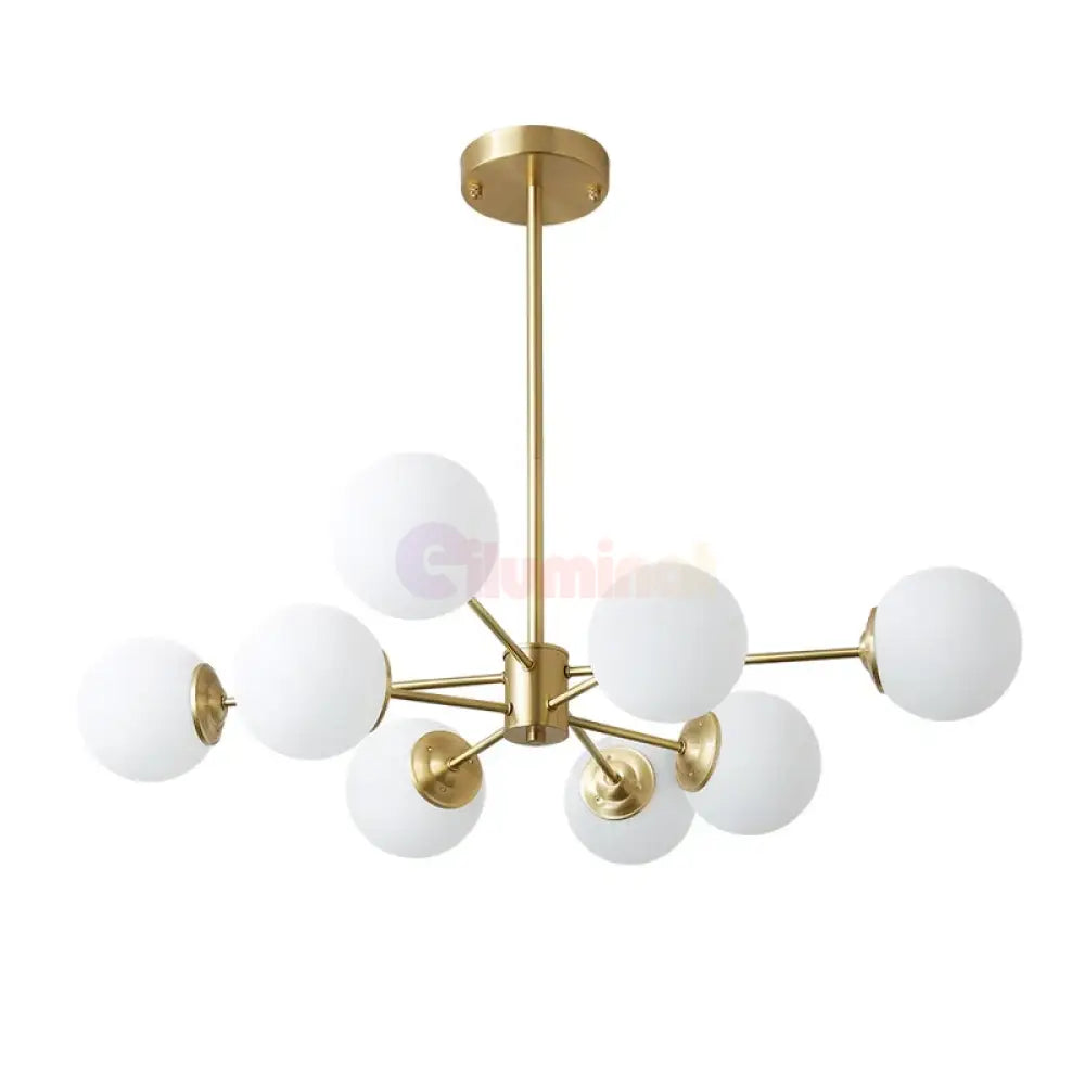 Lustra Abajur Mat Gold 8Xe27 Dx103-4 + 4 Gd Chandeliers