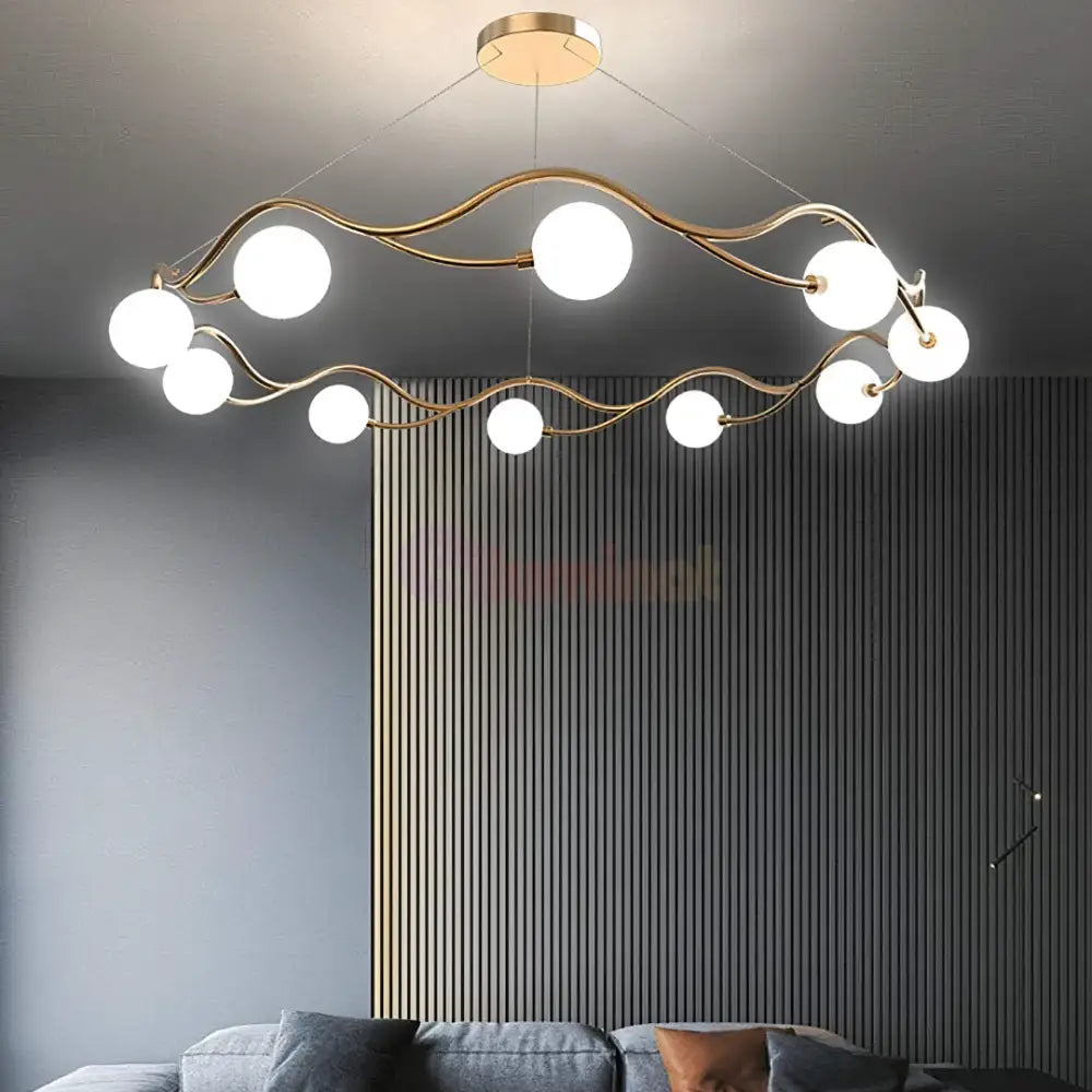 Lustra Abajur MAT GOLD Elven Ring 10xG9 80cm AURIE / ABAJUR Chandeliers