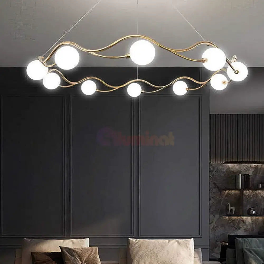 Lustra Abajur MAT GOLD Elven Ring 10xG9 80cm AURIE / ABAJUR Chandeliers