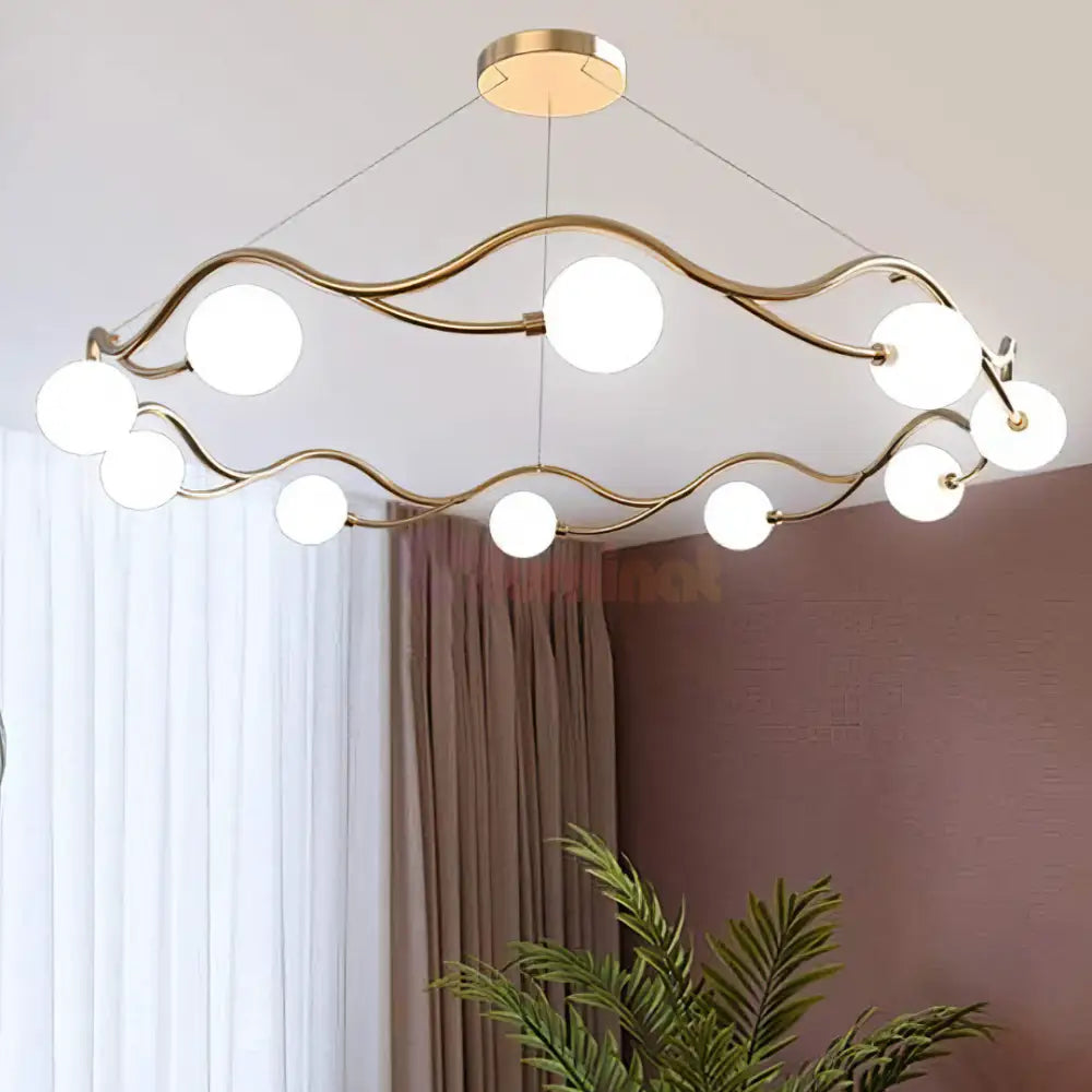 Lustra Abajur MAT GOLD Elven Ring 10xG9 80cm AURIE / ABAJUR Chandeliers