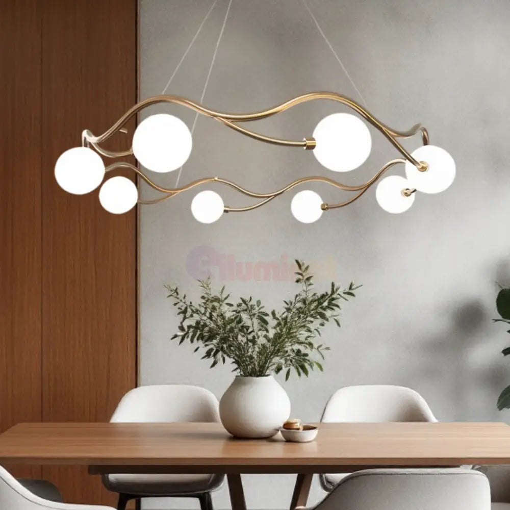 Lustra Abajur MAT GOLD Rotunda 8xG9 60cm AURIE / ABAJUR Chandeliers