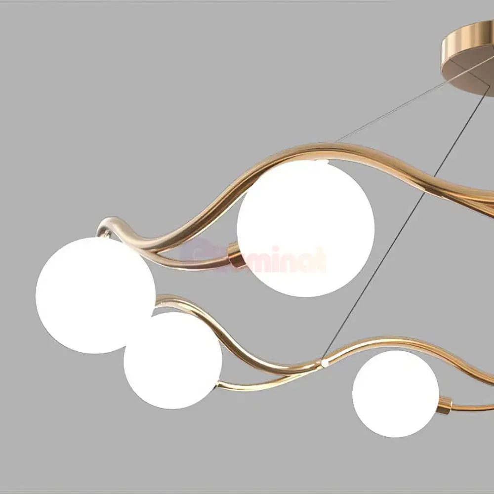 Lustra Abajur MAT GOLD Rotunda 8xG9 60cm AURIE / ABAJUR Chandeliers