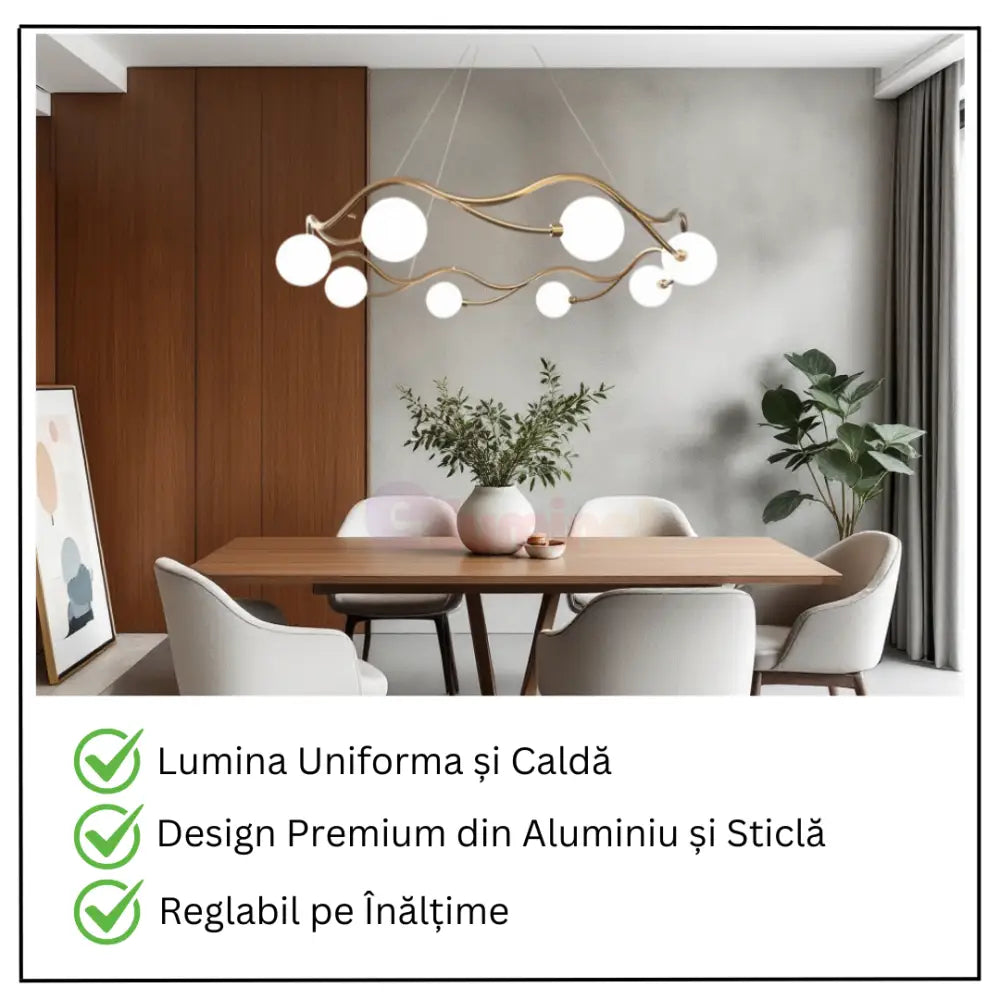 Lustra Abajur MAT GOLD Rotunda 8xG9 60cm AURIE / ABAJUR Chandeliers