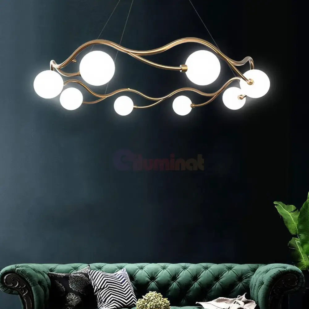 Lustra Abajur MAT GOLD Rotunda 8xG9 60cm AURIE / ABAJUR Chandeliers