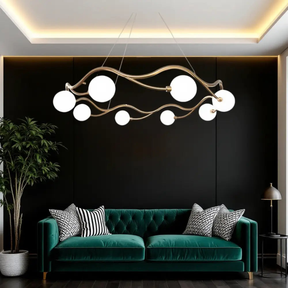 Lustra Abajur MAT GOLD Rotunda 8xG9 60cm AURIE / ABAJUR Chandeliers
