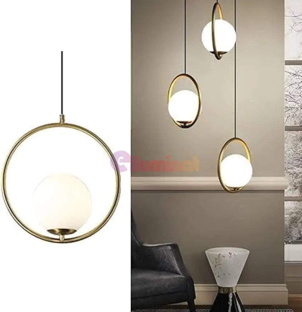 Lustra Abajur Mat Gold Full Moon 3xE27 AURIE / ABAJUR Chandeliers