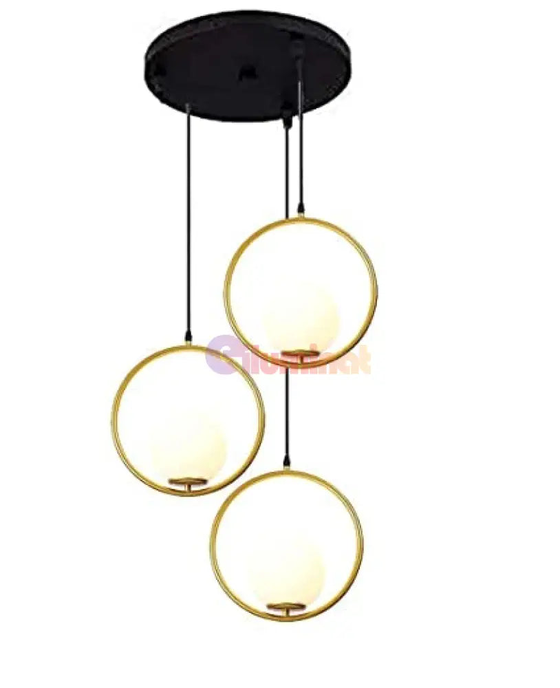 Lustra Abajur Mat Gold Full Moon 3xE27 AURIE / ABAJUR Chandeliers
