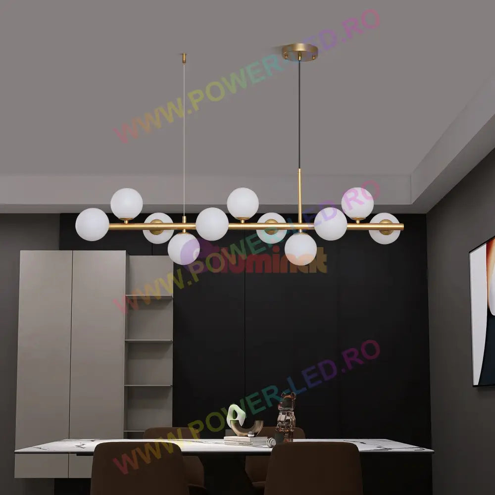 Lustra Abajur Mat Gold Liniara 11Xg9 Chandeliers