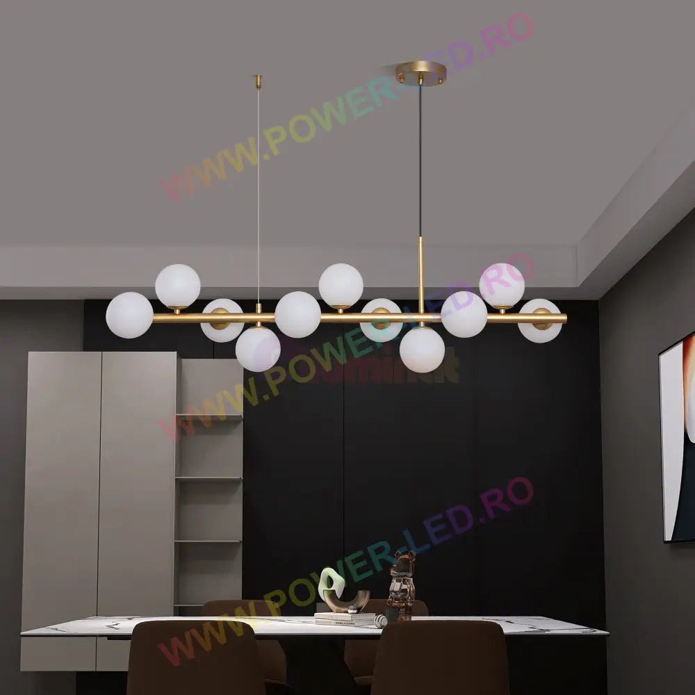 Lustra Abajur Mat Gold Liniara 11Xg9 Chandeliers