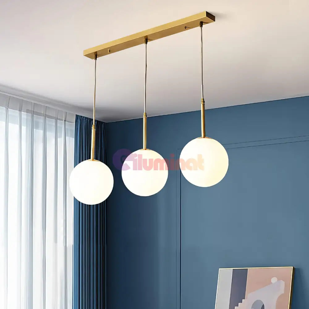 Lustra Abajur MAT GOLD Liniara 3xE27 DN124-3 AURIE / ABAJUR Chandeliers