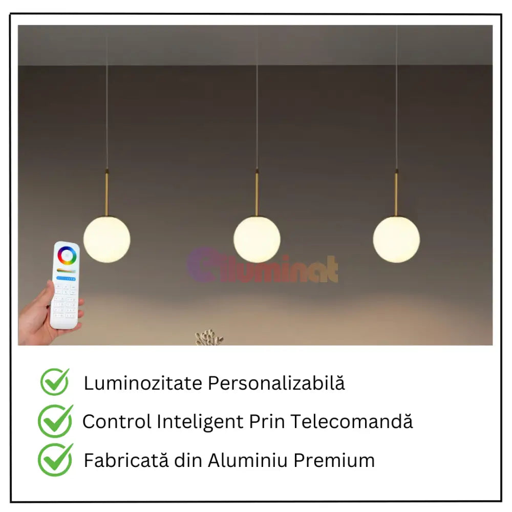 Lustra Abajur MAT GOLD Liniara 3xE27 DN124-3 AURIE / ABAJUR Chandeliers