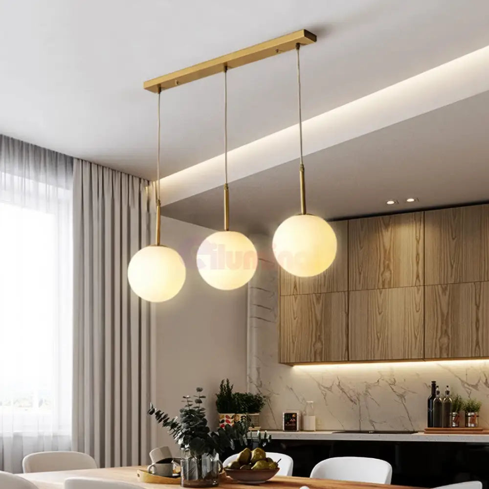 Lustra Abajur MAT GOLD Liniara 3xE27 DN124-3 AURIE / ABAJUR Chandeliers