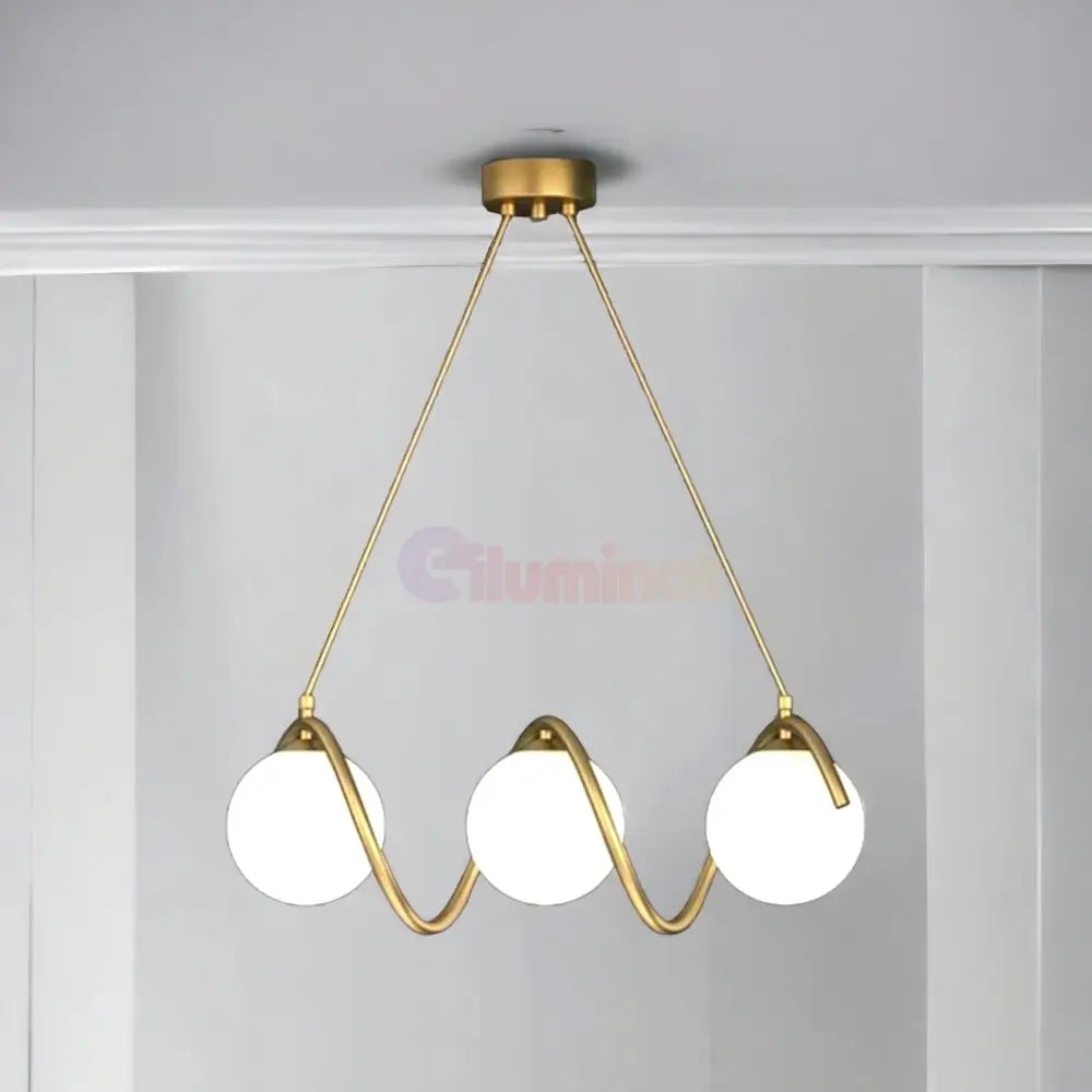Lustra Abajur Mat Gold Liniara 3Xe27 Spiral Mx165-3 Chandeliers