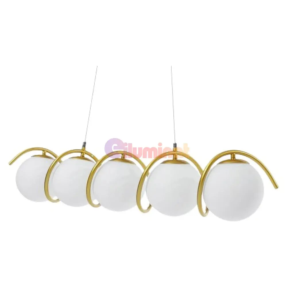 Lustra Abajur Mat Gold Liniara 5Xe27 Spiral Mx165-5 Chandeliers