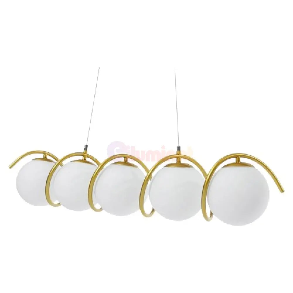 Lustra Abajur Mat Gold Liniara 5Xe27 Spiral Mx165-5 Chandeliers