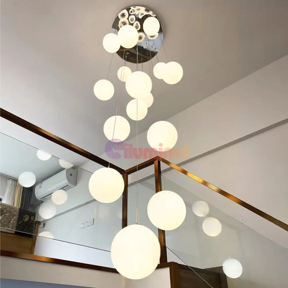 Lustra Abajur Mat Gold Luxury Staircase Gigant Chandeliers