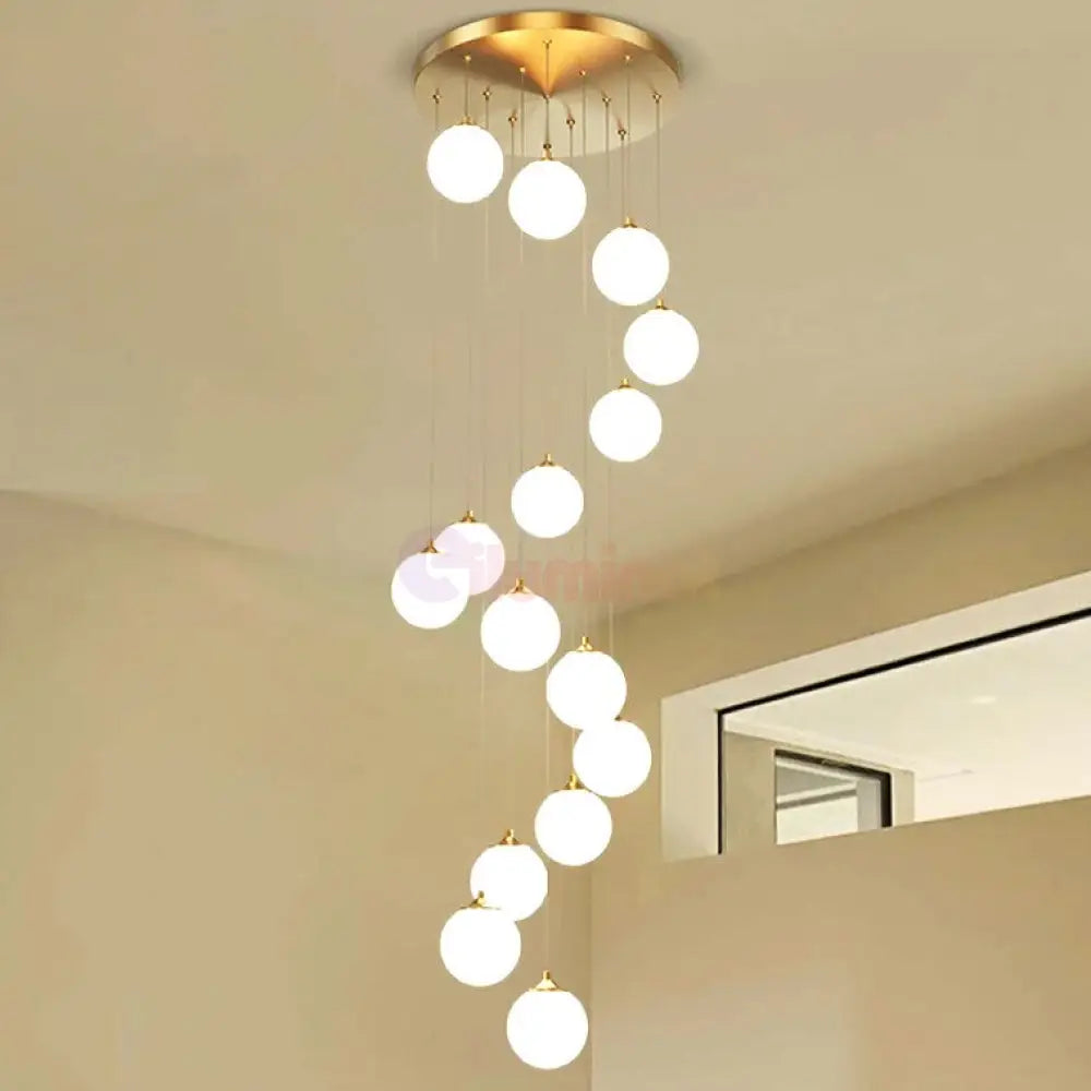 Lustra Abajur Mat Gold Luxury Staircase Gigant Chandeliers