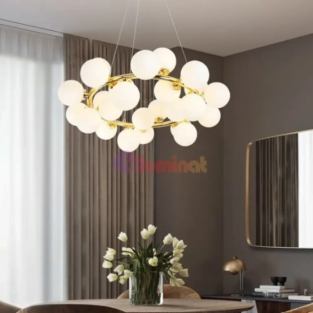 Lustra Abajur Mat Gold Rotunda 15Xg9 50Cm Chandeliers