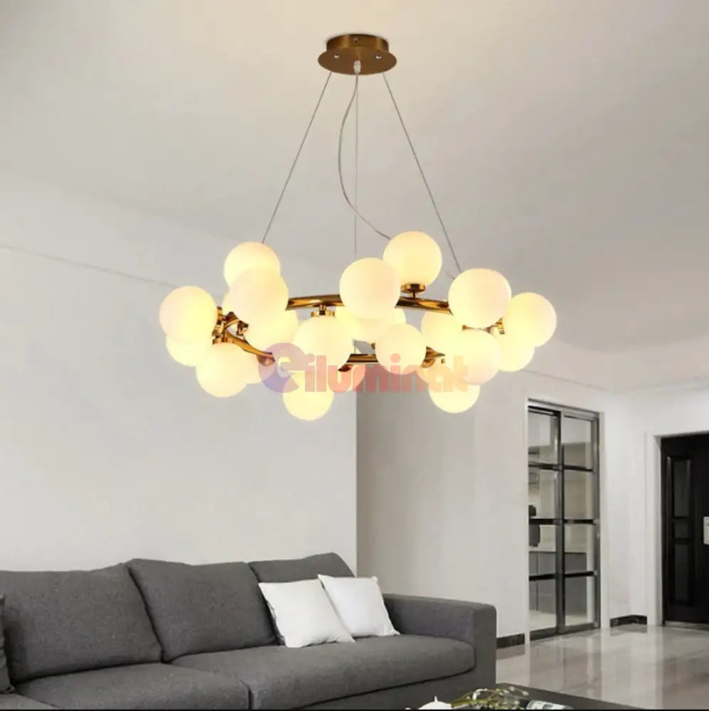 Lustra Abajur Mat Gold Rotunda 25Xg9 70Cm Chandeliers