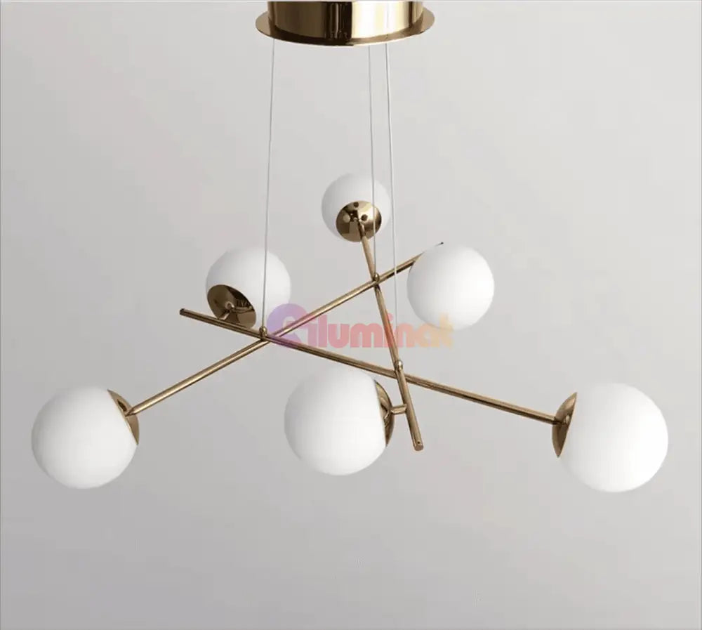 Lustra Abajur MAT Gold Suspendata 6xE27 AURIE / ABAJUR Chandeliers