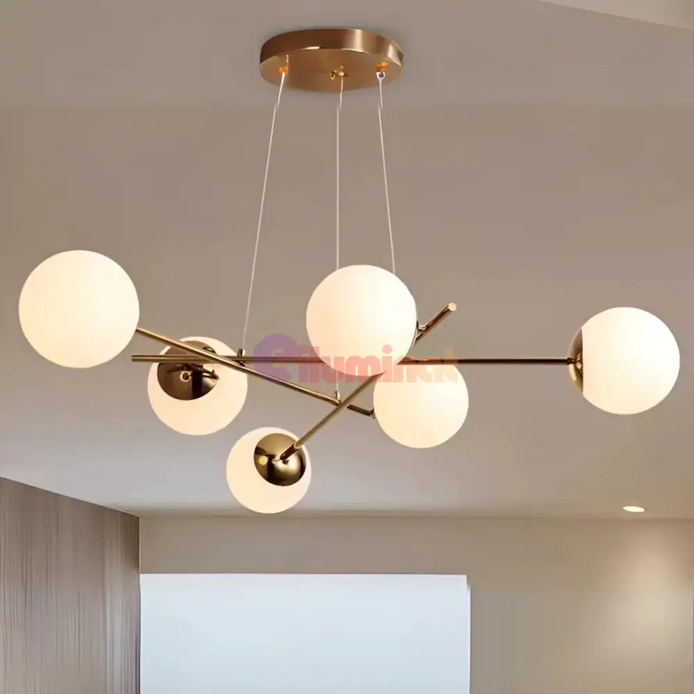 Lustra Abajur MAT Gold Suspendata 6xE27 AURIE / ABAJUR Chandeliers