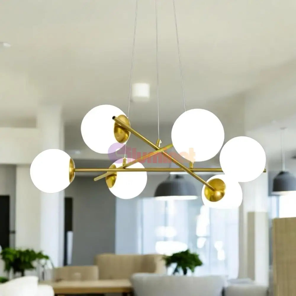Lustra Abajur MAT GOLD 6xE27 F0010/6 AURIE / ABAJUR Chandeliers