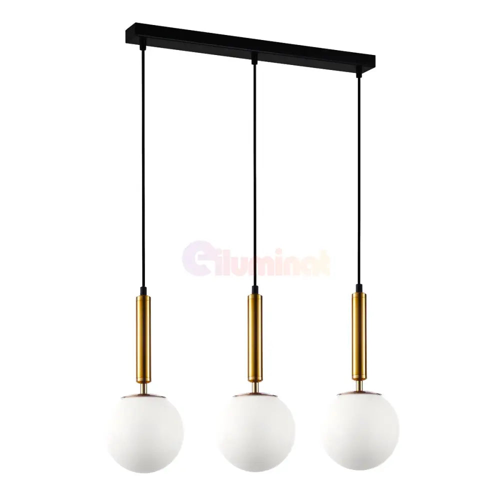 Lustra Abajur Mat Gold Suspendata Liniara Ty5128-3 Chandeliers