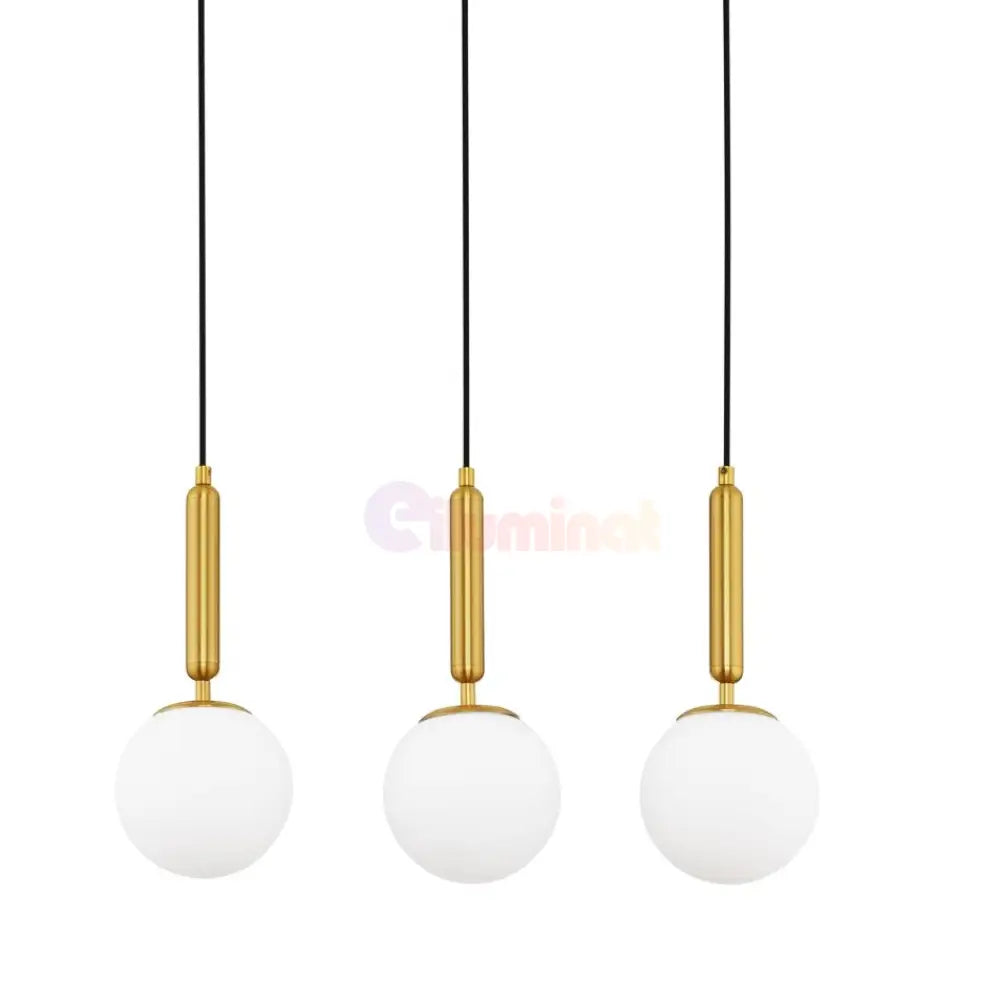 Lustra Abajur Mat Gold Suspendata Liniara Ty5128-3 Chandeliers