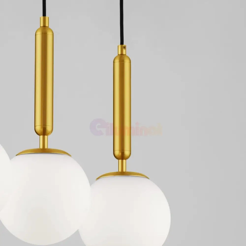 Lustra Abajur Mat Gold Suspendata Liniara Ty5128-3 Chandeliers