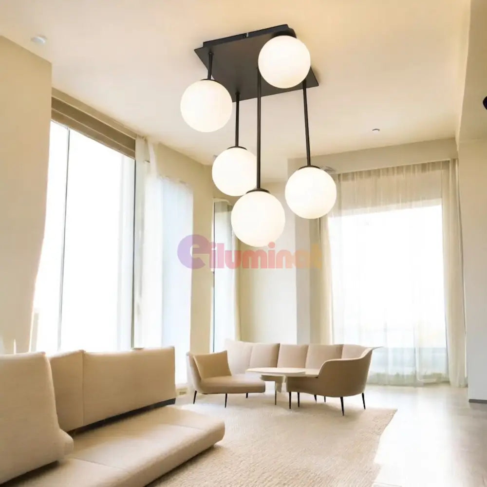 Lustra Abajur Mat Mini Serelys BLACK 5XG9 NEAGRA / ABAJUR Chandeliers