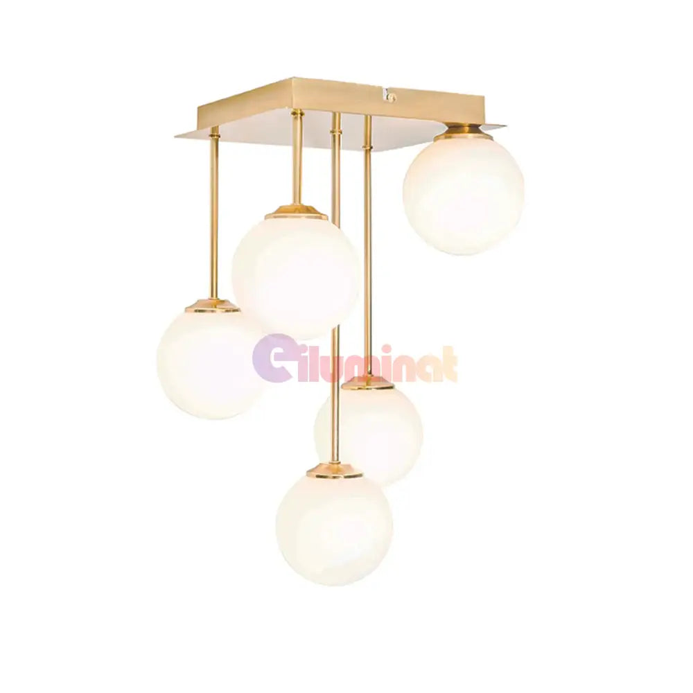 Lustra Abajur Mat Mini Serelys GOLD 5XG9 AURIE / ABAJUR Chandeliers