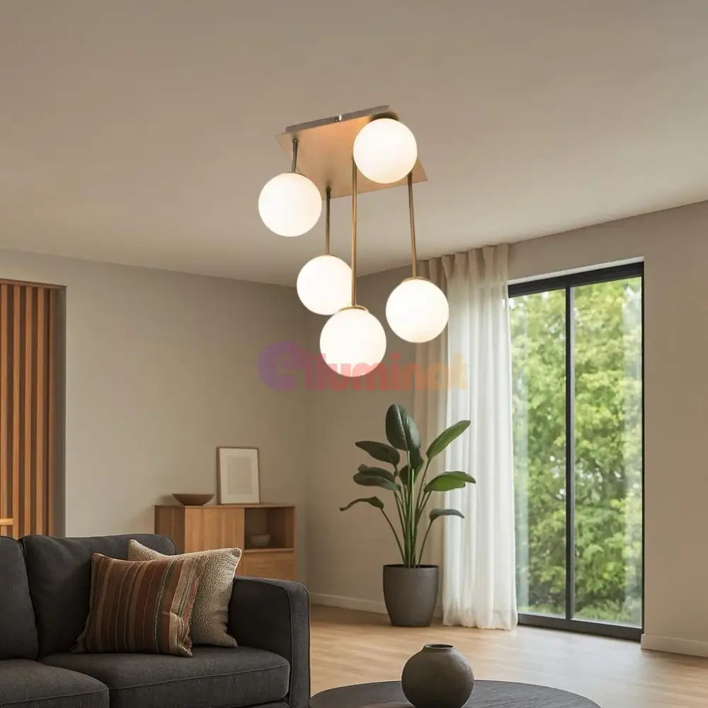 Lustra Abajur Mat Mini Serelys GOLD 5XG9 AURIE / ABAJUR Chandeliers