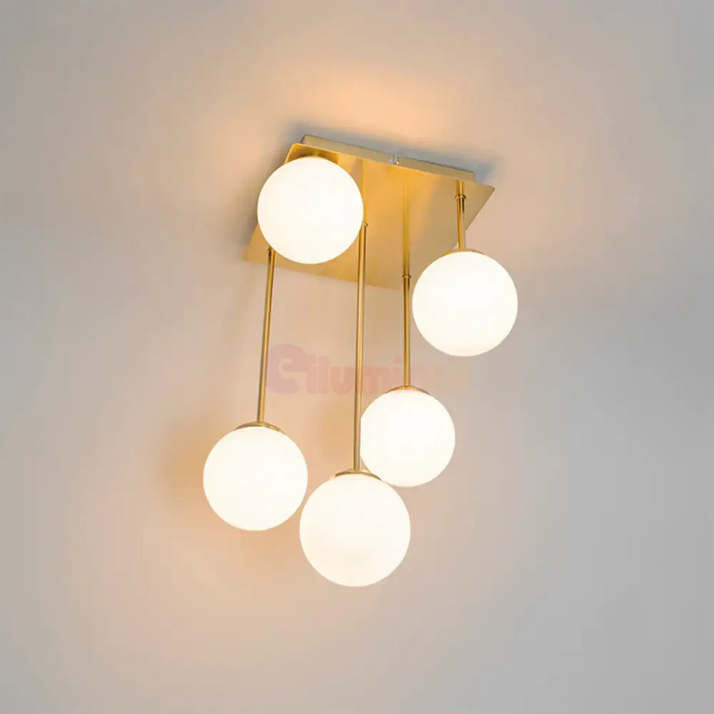 Lustra Abajur Mat Mini Serelys GOLD 5XG9 AURIE / ABAJUR Chandeliers