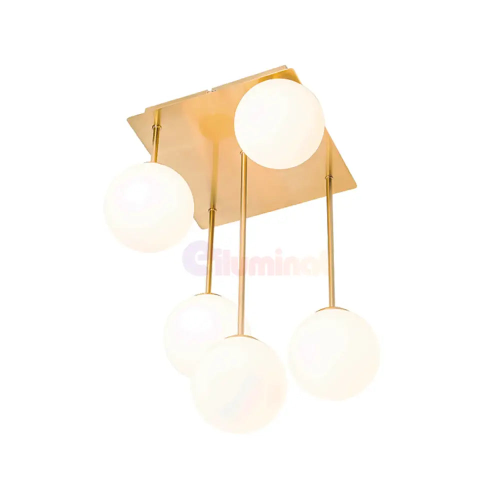 Lustra Abajur Mat Mini Serelys GOLD 5XG9 AURIE / ABAJUR Chandeliers
