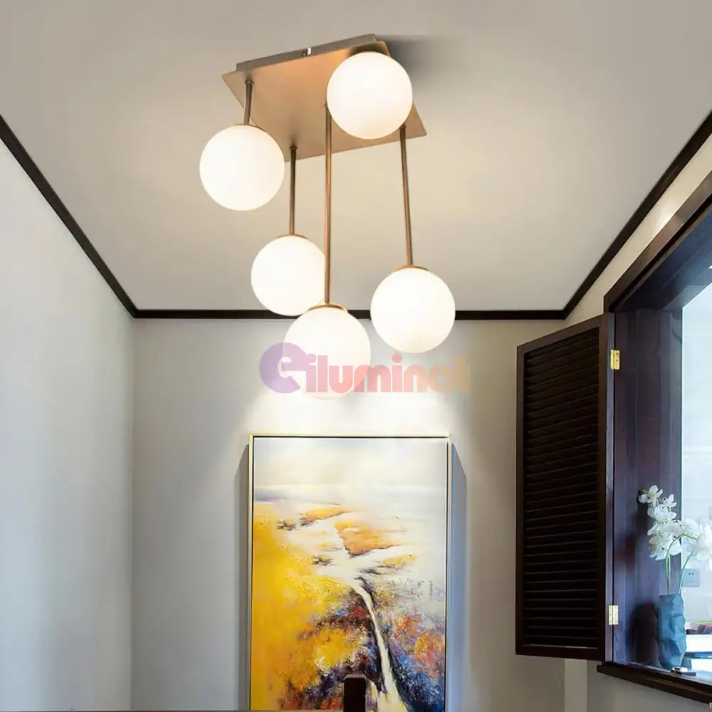 Lustra Abajur Mat Mini Serelys GOLD 5XG9 AURIE / ABAJUR Chandeliers