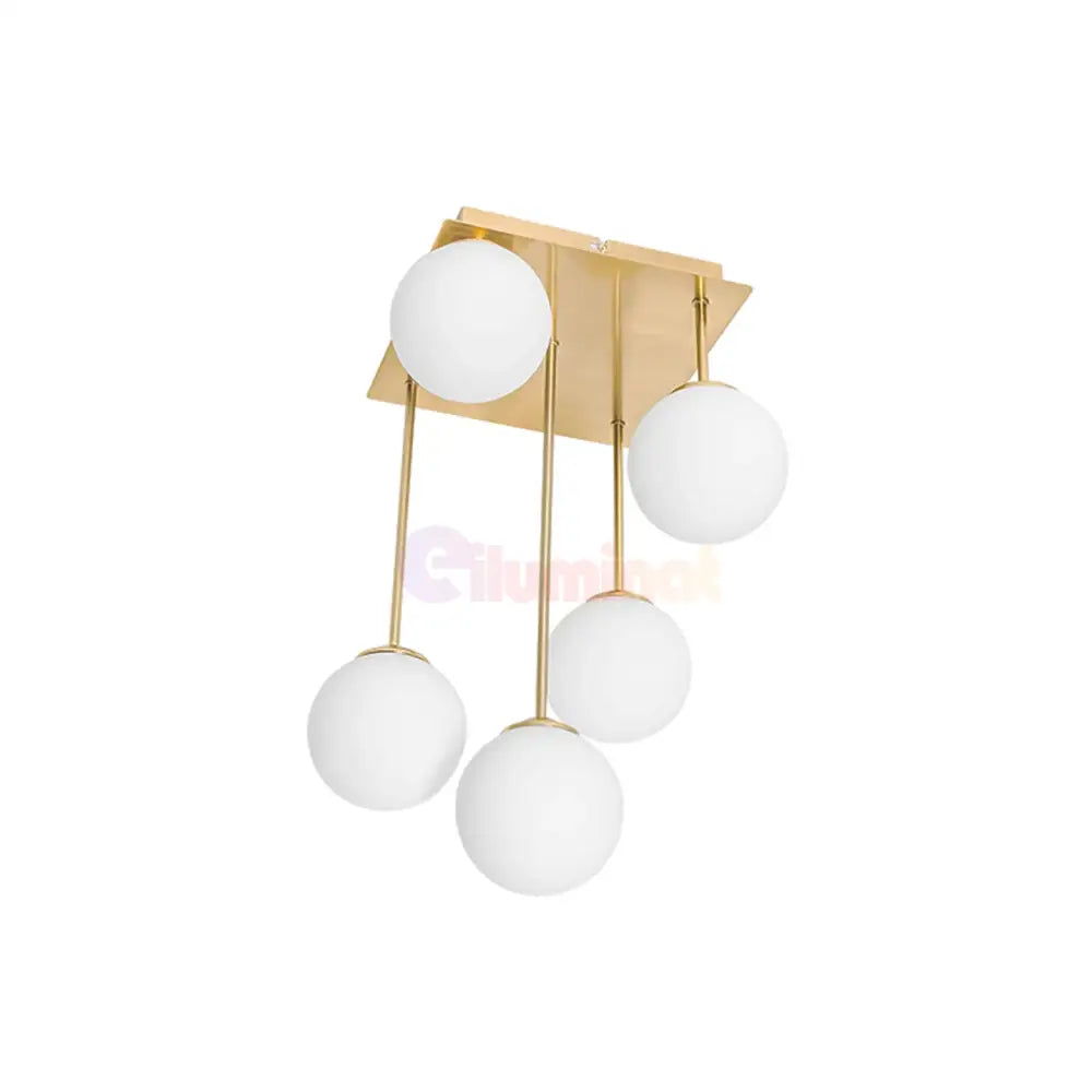 Lustra Abajur Mat Mini Serelys GOLD 5XG9 AURIE / ABAJUR Chandeliers