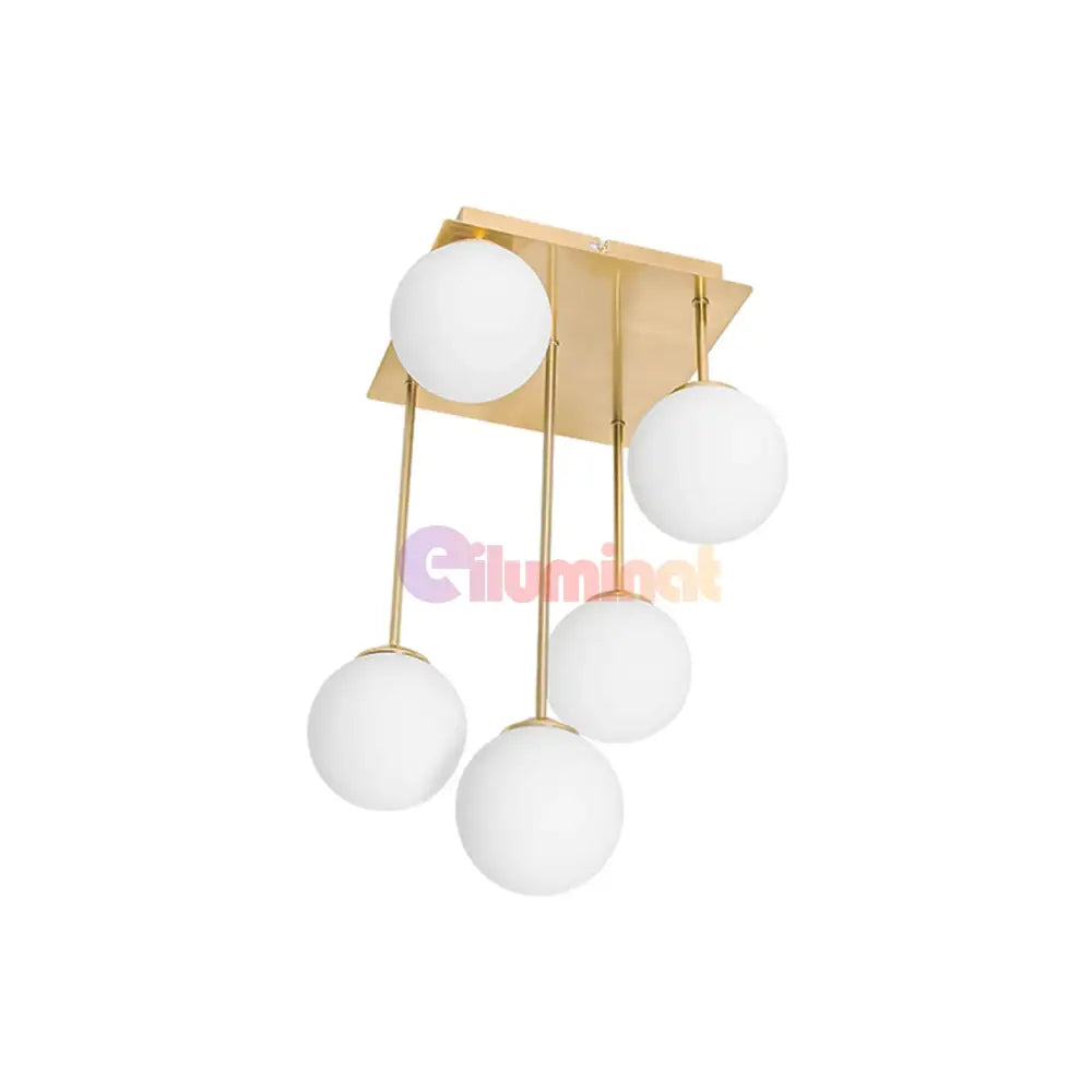 Lustra Abajur Mat Mini Serelys GOLD 5XG9 AURIE / ABAJUR Chandeliers
