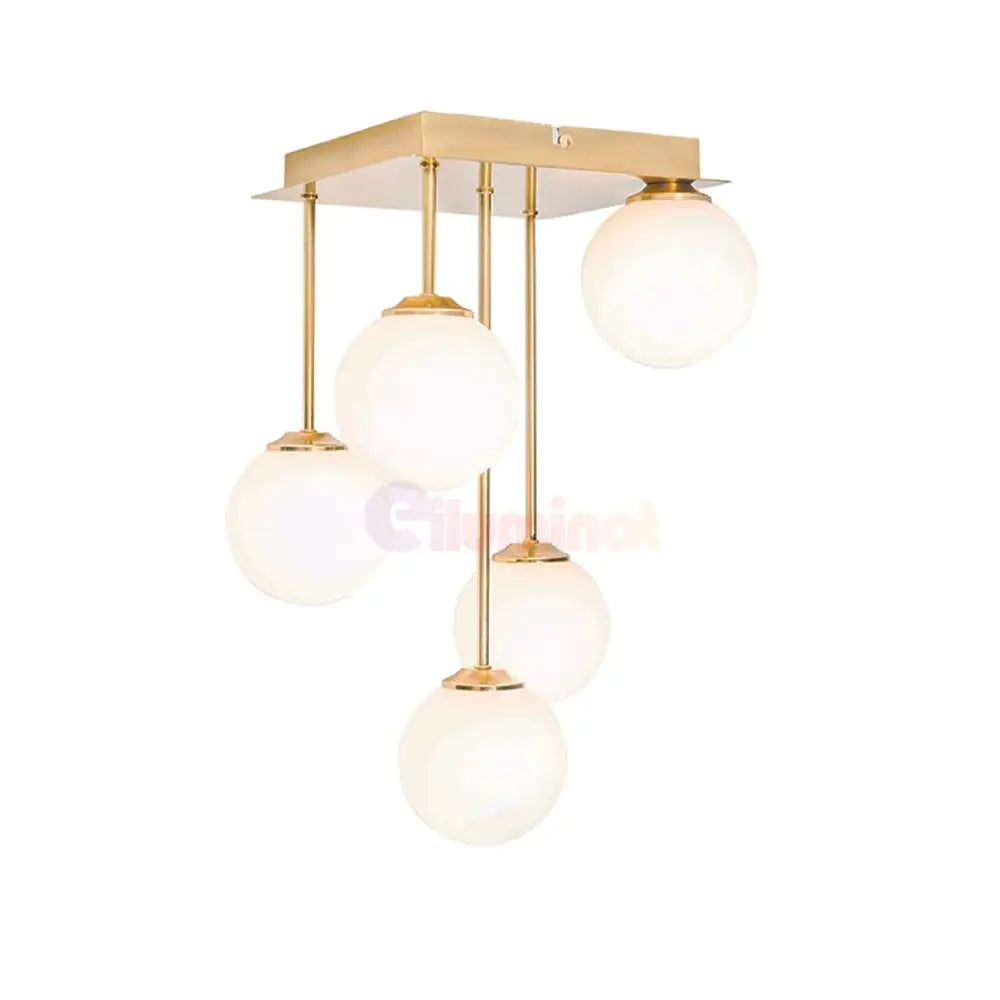 Lustra Abajur Mat Mini Serelys GOLD 5XG9 AURIE / ABAJUR Chandeliers