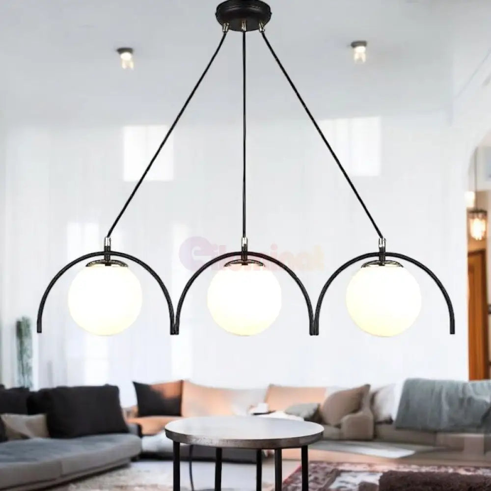Lustra Abajur Mat Neagra 3Xe27 Mx420-3 Chandeliers
