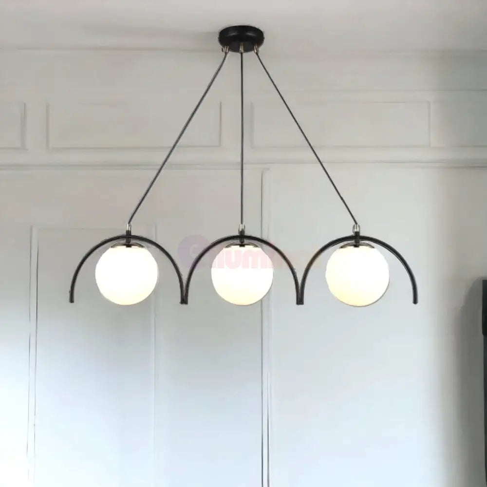 Lustra Abajur Mat Neagra 3Xe27 Mx420-3 Chandeliers