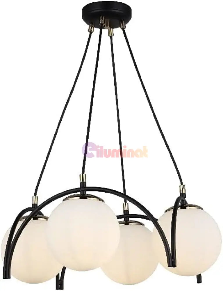 Lustra Abajur Mat Neagra 4Xe27 Mx420-4 Chandeliers