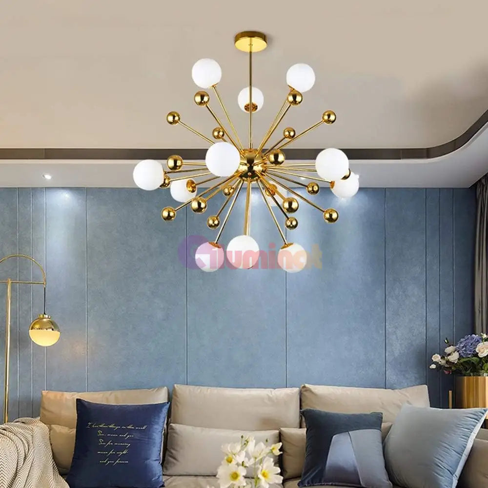 Lustra Abajur Mat Neuron Gold Chandeliers